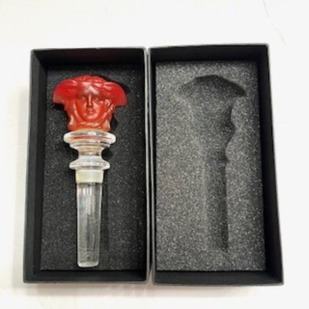 Versace by Rosenthal amber crystal bottle stopper, NWOT